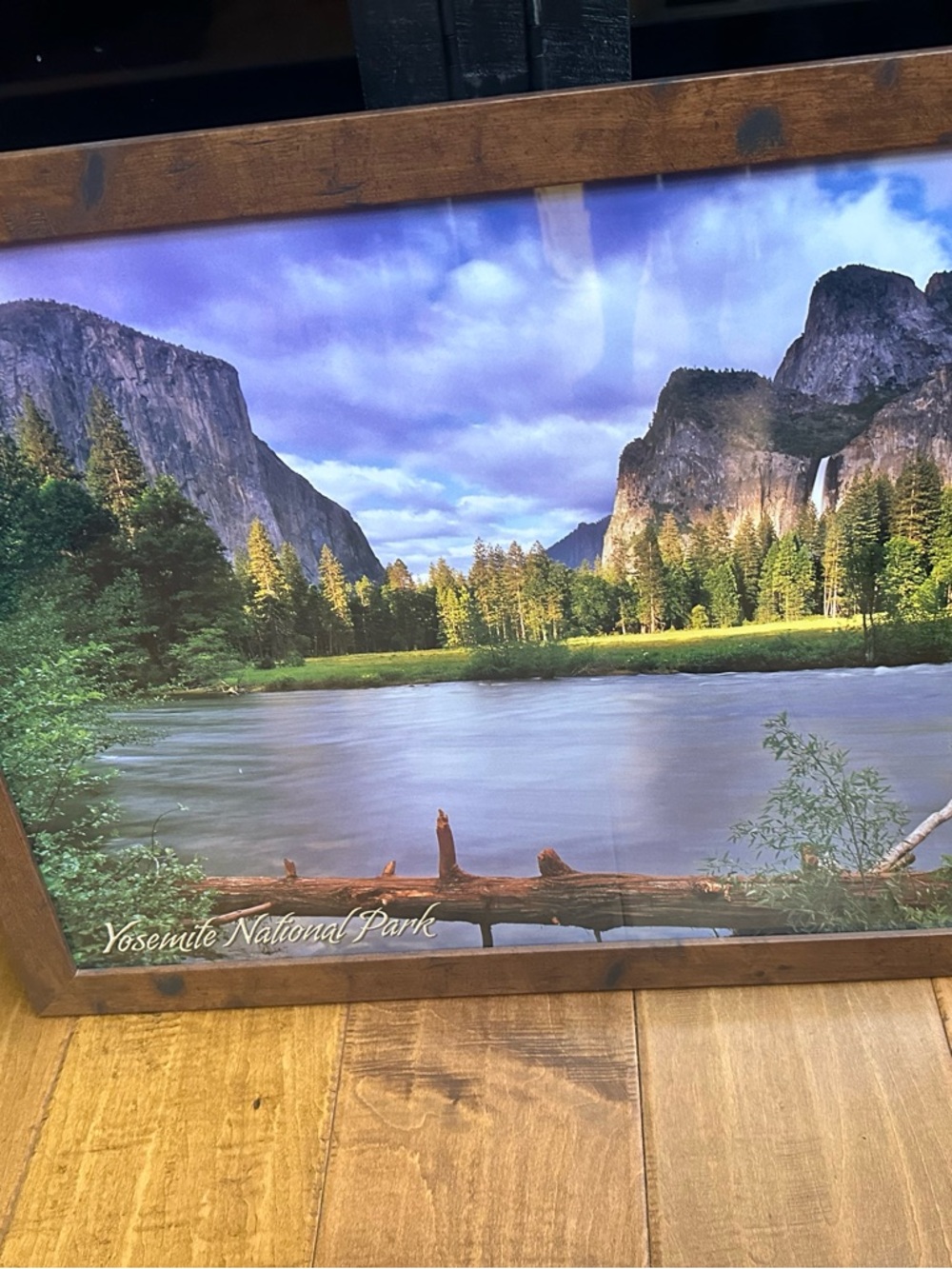 Framed Yosemite National Park Landscape Print - Blue & Green